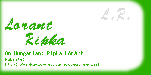 lorant ripka business card